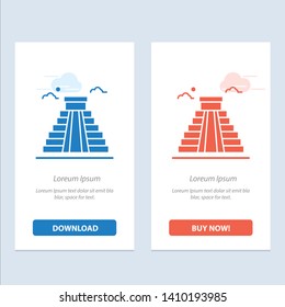 Building, Landmark, American, Usa  Blue and Red Download and Buy Now web Widget Card Template