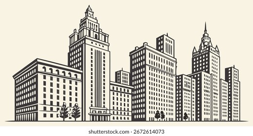 Building or landmark architecture vector design background