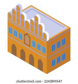 Building landmark icon isometric vector. Culture republic. Czech republic