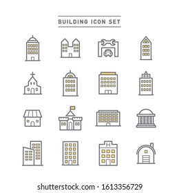 BUILDING AND LANDMARK ICON SET