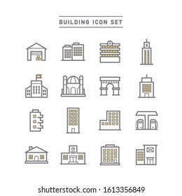 BUILDING AND LANDMARK ICON SET