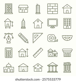 BUILDING AND LANDMARK ICON SET