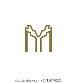 Construyendo vector de letra de logotipo de marca histórica