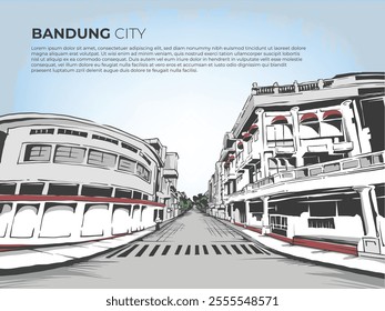Building and landmarks of Bandung City, West Java, Indonesia