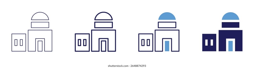 Building landscape icon in 4 different styles. Thin Line, Line, Bold Line, Duotone. Duotone style. Editable stroke.