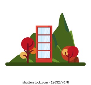 building in the landscape outline