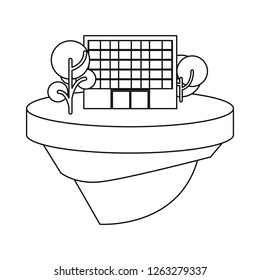 building in the landscape outline