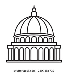 building with a large dome and columns illustration of a domed building with columns