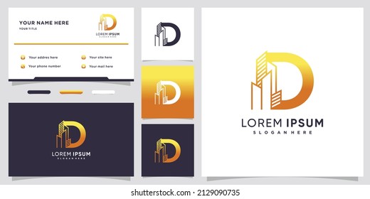 Building and latter D logo design with creative concept