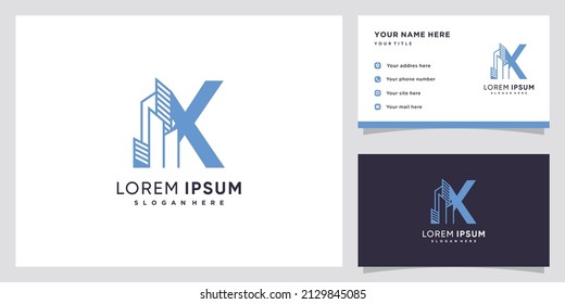 Building and latter X  logo design with creative concept