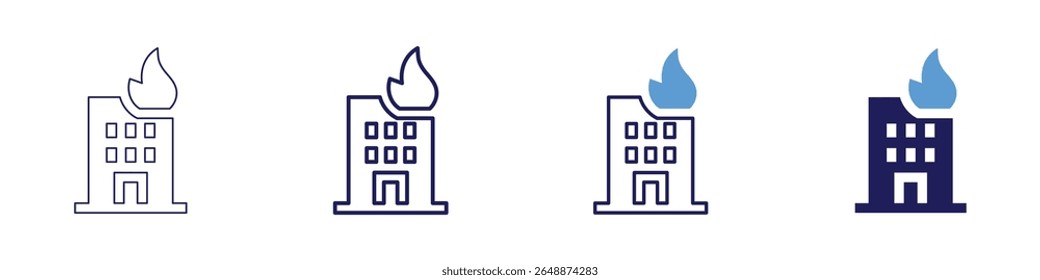 Baugesetze Symbol in 4 verschiedenen Stilen. Dünne Linie, Linie, Fette Linie, Duotone. Duotone-Stil. Bearbeitbarer Strich.