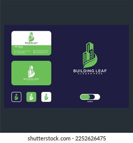 building leaf logo design graphic template