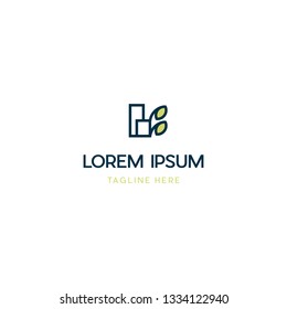 Building With Leaf Nature Logo