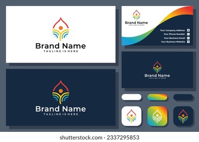 building leaf vector logo template