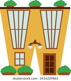 Building Letter Alphabet Vector Element W