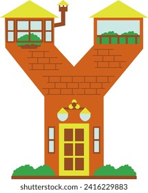 Building Letter Alphabet Vector Element Y