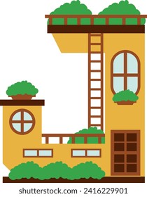 Building Letter Alphabet Vector Element J