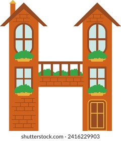 Elemento H vector de letras de construcción
