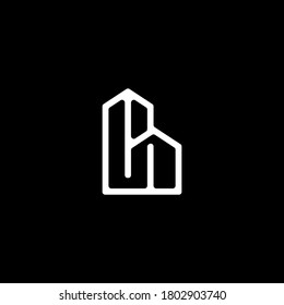 Building With Letter B Monogram Logo Design.Initials Letter B Logo Line Template