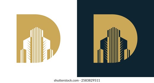 Building With Letter D Monogram Logo Design