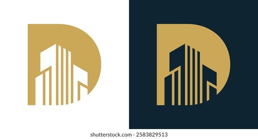 Building With Letter D Monogram Logo Design