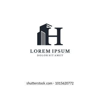 Building With Letter H Monogram Logo Design