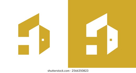 Building letter H shape logo. Icon, simple, vector logo, illustration.
