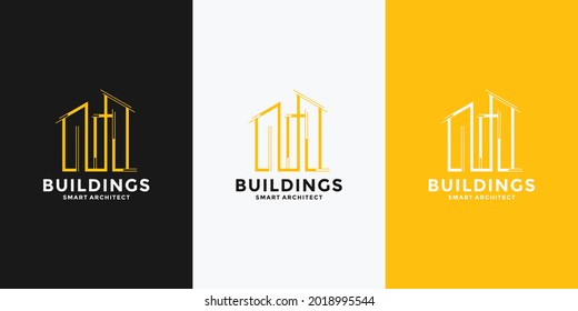 building with letter M logo design template for your business