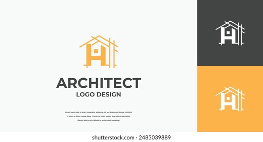 diseño del logotipo de la marca de la letra del edificio, bienes raíces, Plantilla del icono del arquitecto