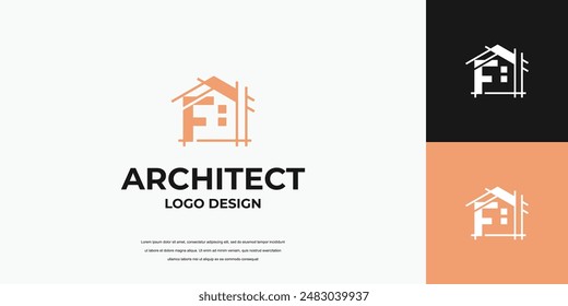 diseño del logotipo de la marca de la letra del edificio, bienes raíces, Plantilla del icono del arquitecto