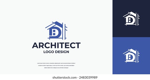 building letter mark logo design, real estate, architect icon template
