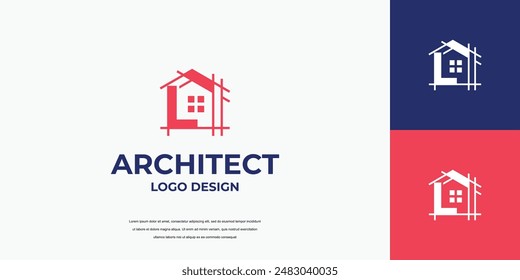 diseño del logotipo de la marca de la letra del edificio, bienes raíces, Plantilla del icono del arquitecto