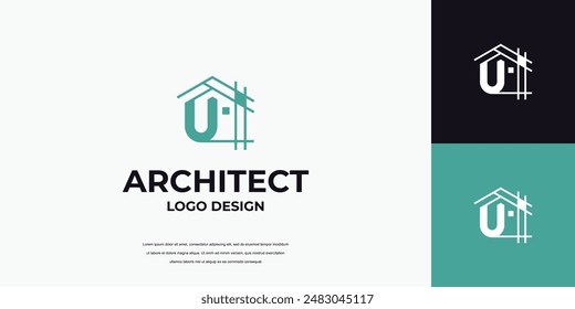 building letter mark logo design, real estate, architect icon template
