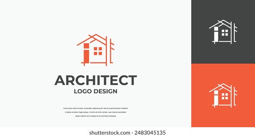 building letter mark logo design, real estate, architect icon template