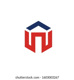 building letter N logo design vector template sign icon