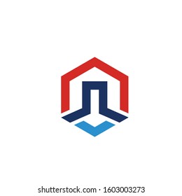 building letter N logo design vector template sign icon