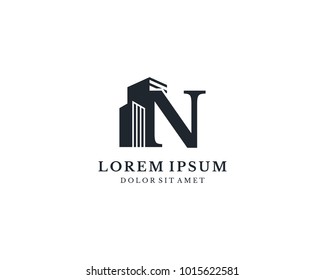 Diseño con logotipo de monograma con letra N