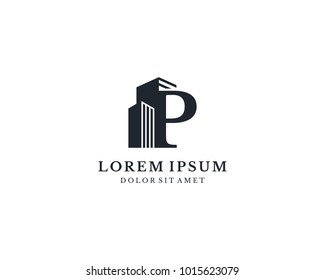 Building With Letter P Monogram Logo Design