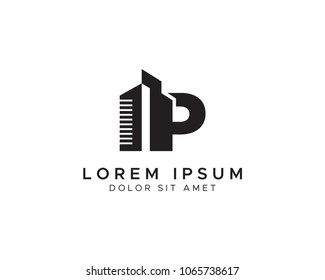 Building With Letter P Monogram Logo Design