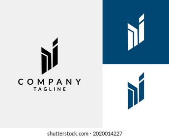 Diseño del logotipo del vector inmobiliario monograma P e I ,Monograma