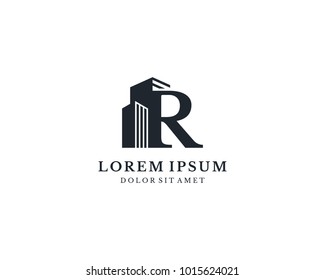 Building With Letter R Monogram Logo Design