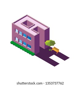 Building Letter Shaped In Isometric