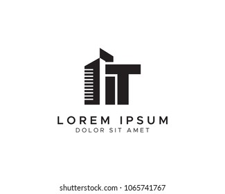 Building With Letter T Monogram Logo Design