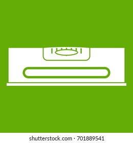 Building level icon white isolated on green background. Vector illustration