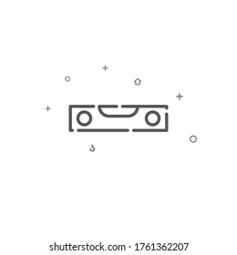 Building level tool simple vector line icon. Construction and repair symbol, pictogram, sign. Light background. Editable stroke. Adjust line weight.