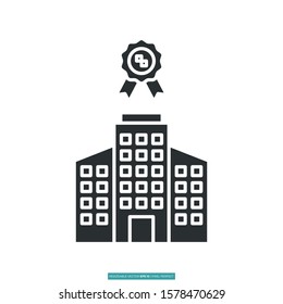 Building licendsed icon vector illustration logo template for many purpose. Isolated on white background.
