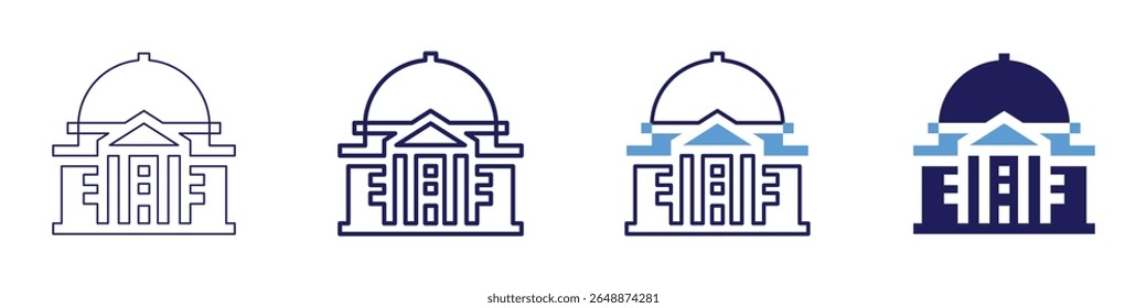 Building lifecycle icon in 4 different styles. Thin Line, Line, Bold Line, Duotone. Duotone style. Editable stroke.