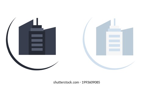 Building.  With light and dark colors, night mode and dry mode.  flat minimalist design vector eps 10