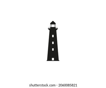 Edificio, icono del faro. Ilustración vectorial. Diseño plano.