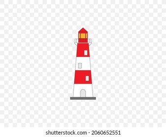Building, lighthouse isolated. Vector illustration. Flat design.